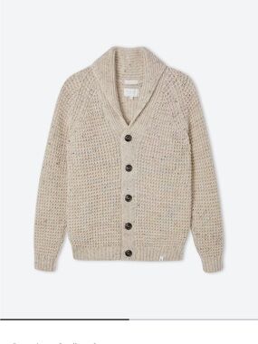 Peregrine 100% wool made in England Waffle Shawl Neck Cardigan